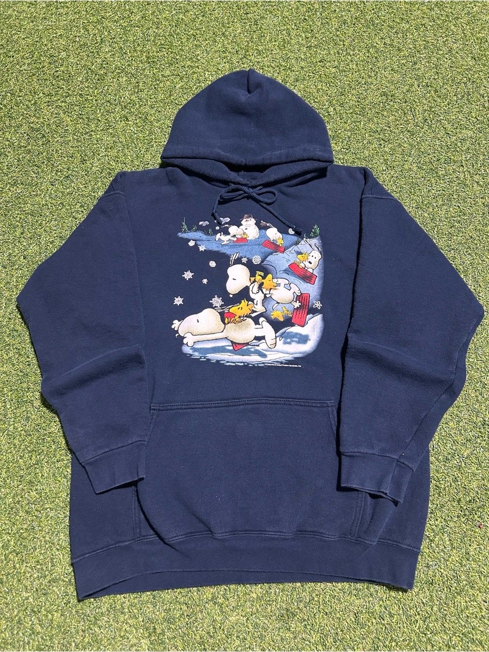 Vintage 90s Peanuts Snoopy Holiday Hoodie Sweatshirt